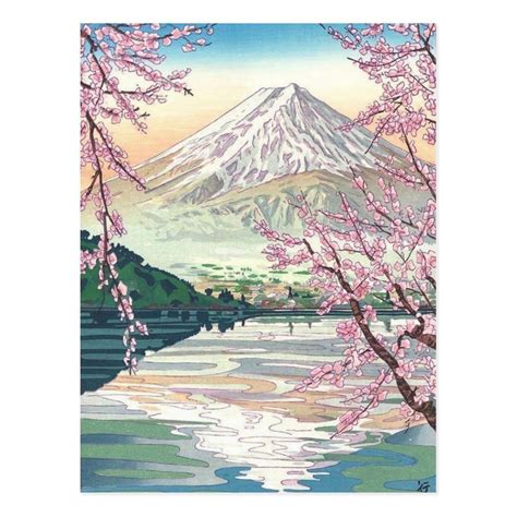Cool Oriental Japanese Fuji Spring Cherry Tree Japan Art Watercolour