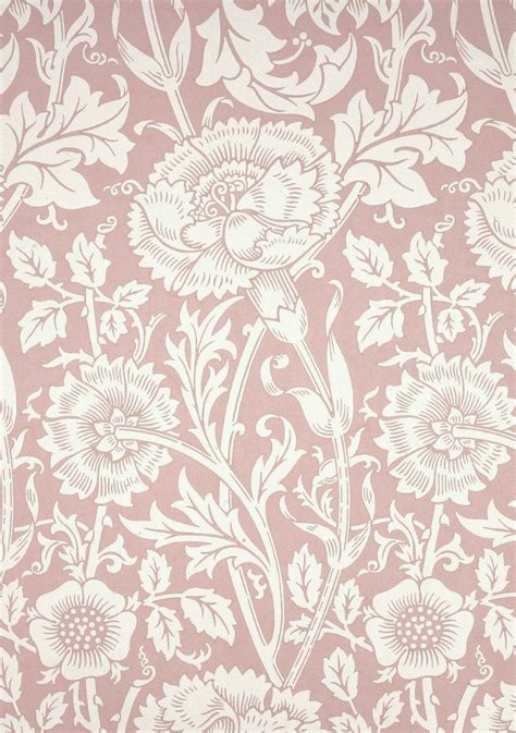 William Morris Pink And Rose Wallpaper Block Printed Paper C1890