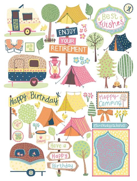 These Beautiful Camping Illustrations Are Ideal For Card Making And