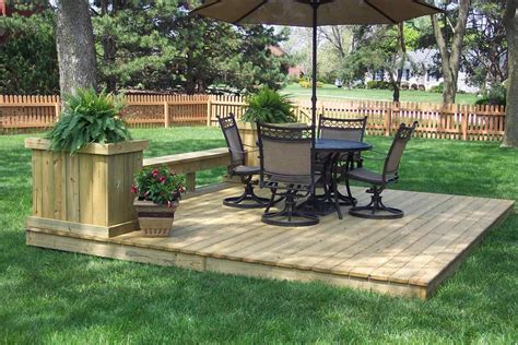 Build Ground Level Wood Deck Round Designs Get In The