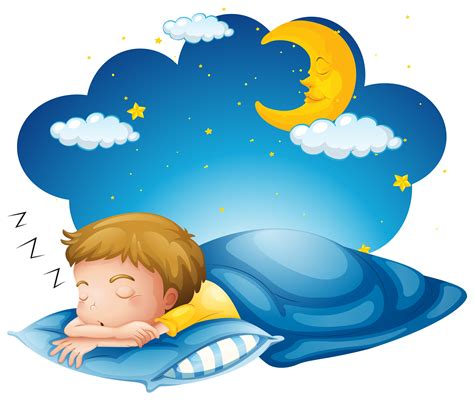 Boy Sleeping On Blue Blanket Vector Art At Vecteezy