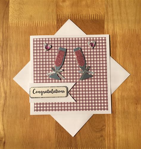 Congratulations Gingham Handmade Card Homemade Card Congrats Card