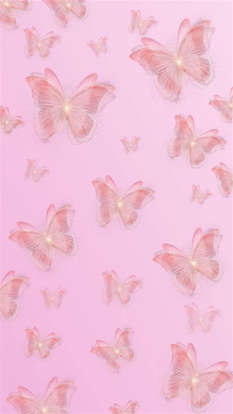 Pink Artsy Aesthetic Butterfly Wallpaper