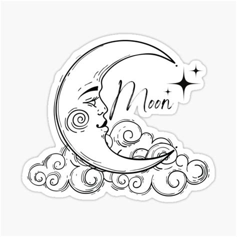 Cloudy Moon Sticker For Sale By Walidxnh Redbubble