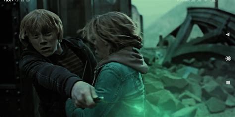 In Harry Potter And Deathly Hallows Part 2 2011 In This Scene Ron And Hermione Conered By The