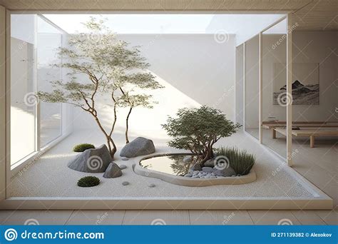 Zen Garden Design With Natural Open Plan Interior Design And Simple