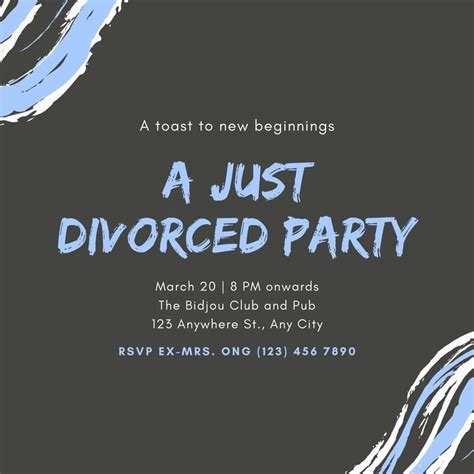 Free Custom Printable Divorce Party Invitation Templates Canva