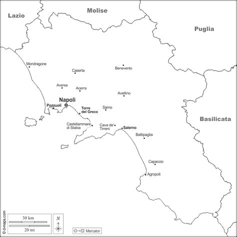 Campania Mappa Gratuita Mappa Muta Gratuita Cartina Muta Gratuita