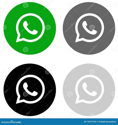 Rounded Whatsapp Icon In Four Colors Editorial Photography