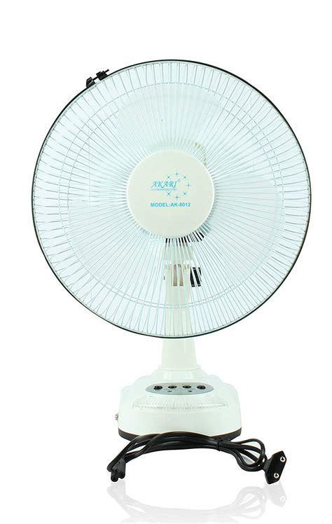Buy Akari Ak 8012 12 Rechargeable Acdc Table Fan With Emergency Led Light Solar Chargng