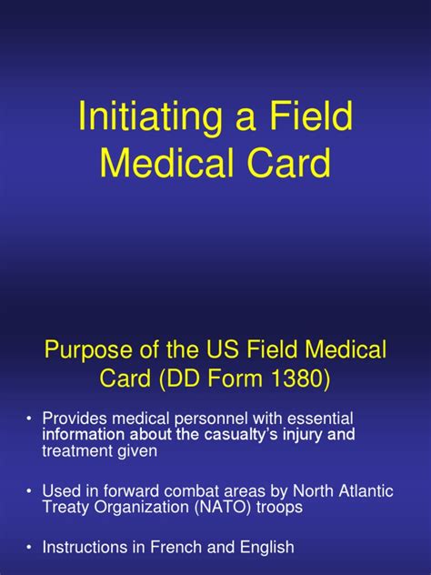 A Guide To Completing The Us Field Medical Card Dd Form 1380 For