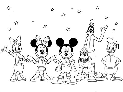 Dibujos Sin Colorear Dibujo De Mickey Y Sus Amigos Para Colorear