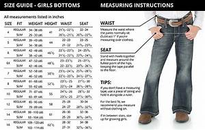 Wrangler Women 39 S Size Chart