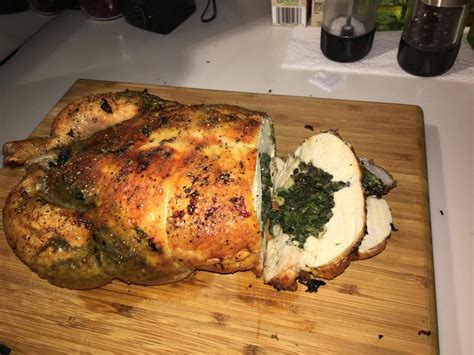 It does it all and goes with just about anything. homemade Chicken ballotine with a stuffing of spinach ...