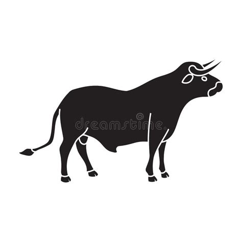 Bull Vector Iconblack Vector Icon Isolated On White Background Bull