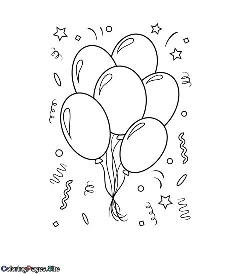 Coloring Pages Of Birthday Balloons Coloring Walls