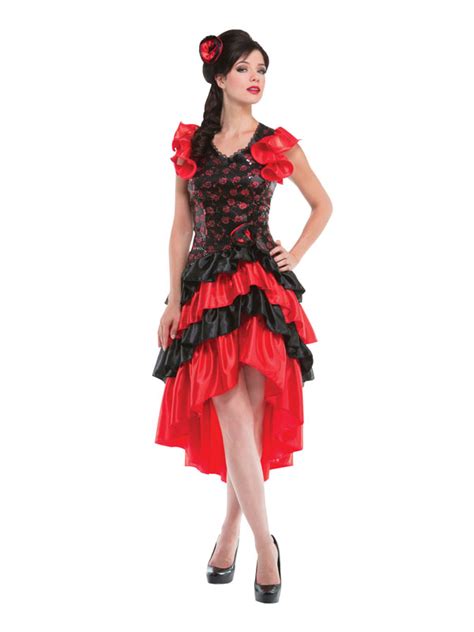 adult ladies spanish senorita fancy dress flamenco dancer costume mexican new 29 13 picclick