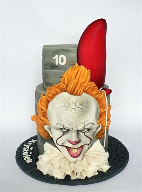 Pennywise Bithday Cake Bithday Cake Scary Halloween Cakes Clown Cake