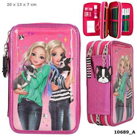 Top Model Filled Triple Pencil Case Friends Pink Sugacane Toys