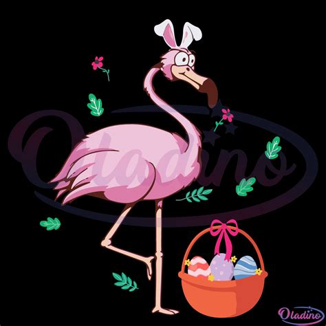 Flamingo With Easter Eggs Svg Digital File Flamingo Svg