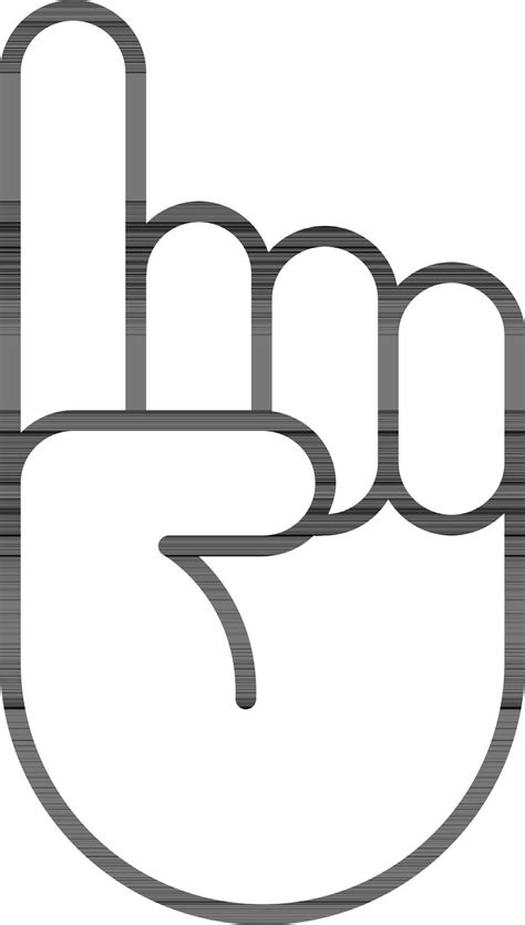 One Finger Up Hand Icon In Black Outline 24325760 Vector Art At Vecteezy