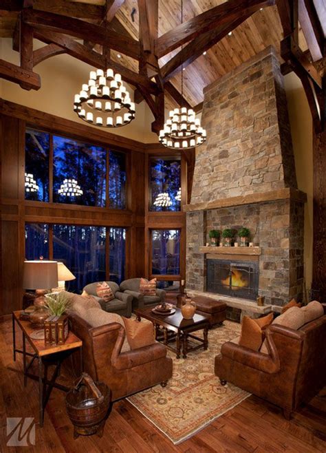 47 Extremely Cozy And Rustic Cabin Style Living Rooms Cabin Style