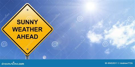 Sunny Weather Ahead Road Sign Stock Illustration Illustration 49453511