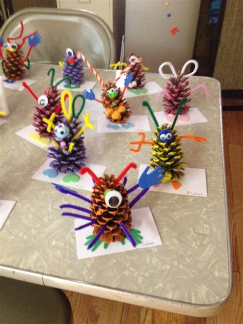 Pine Cone Monsters Pinecone Crafts Kids Pine Cone Art Cones Crafts