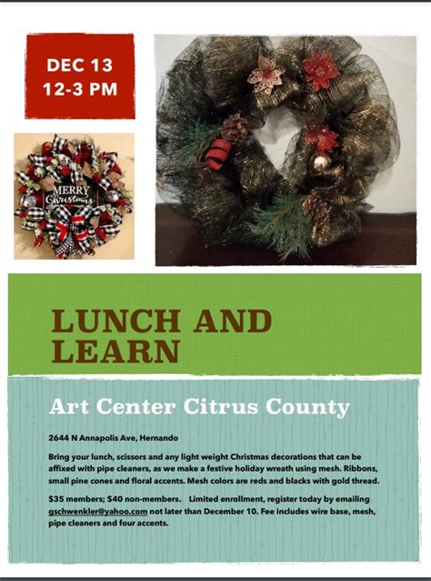 Holiday Lunch N Learn Art Center Of Citrus County