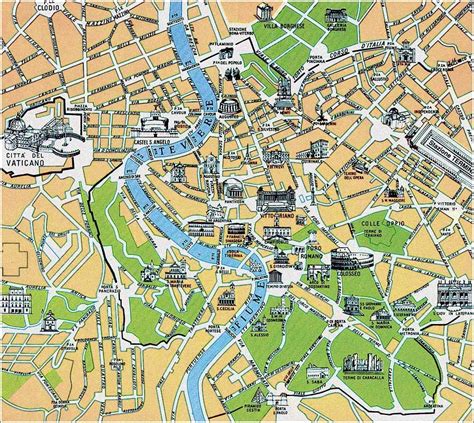 Rom Old City Map Stadtplan Von Rom Altstadt Lazio Italien