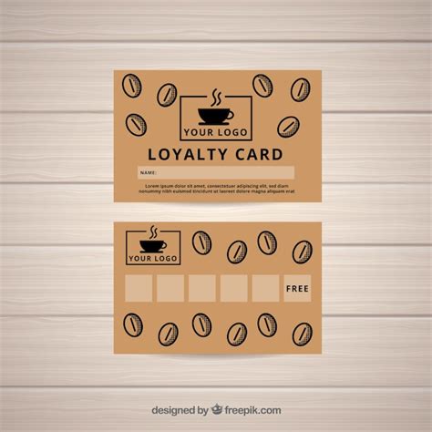 Free Vector Coffee Shop Loyalty Card Template