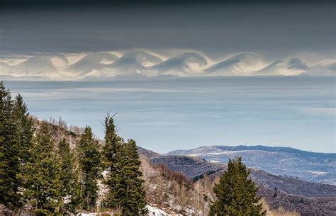 Kelvin Helmholtz Wave Clouds Engulf The Sky Of Snowbasin