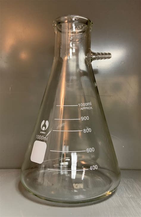 Heavy Wall Borosilicate Glass 1000ml Bomex Filtering Flask Klm Bio