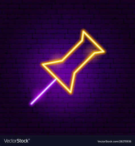 Office Pin Neon Sign Royalty Free Vector Image