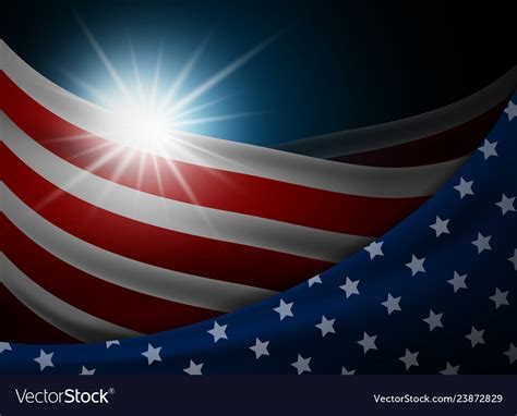 American Or Usa Flag With Light Background Vector Image