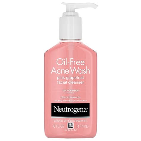 This daily acne face wash contains 2% salicylic acid acne medication and is formulated to gently clean deep into pores for clearer skin and even helps treat acne before it emerges. Neutrogena Oil-Free Acne Wash Pink Grapefruit Facial ...