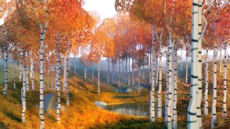 Autumn Forest 3d Environment 1920x1080 Pixels Art