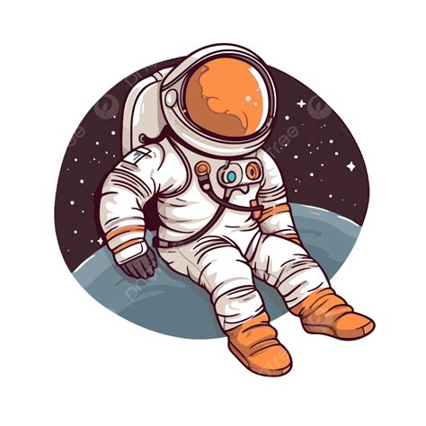 Astronauta Clipart Cartone Animato Astronauta Seduto Nello Spazio