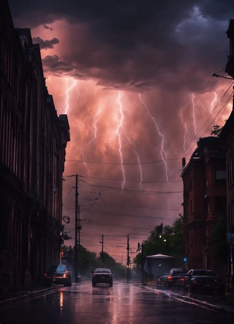 Lexica - Magical glowing rain, thunderstorm, stormy, monster in the