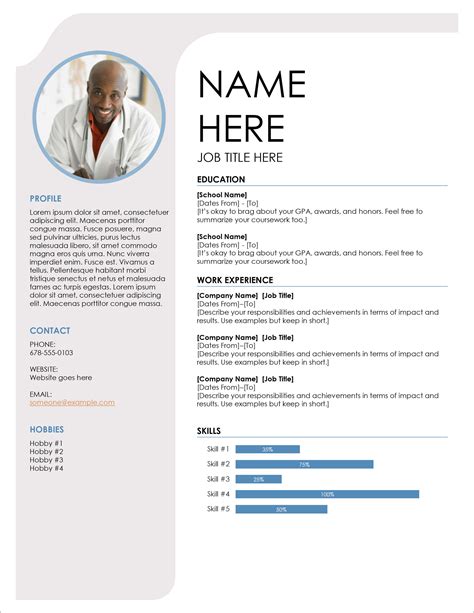 Free Modern Resume Cv Templates Minimalist Simple For Microsoft Word Resume Template