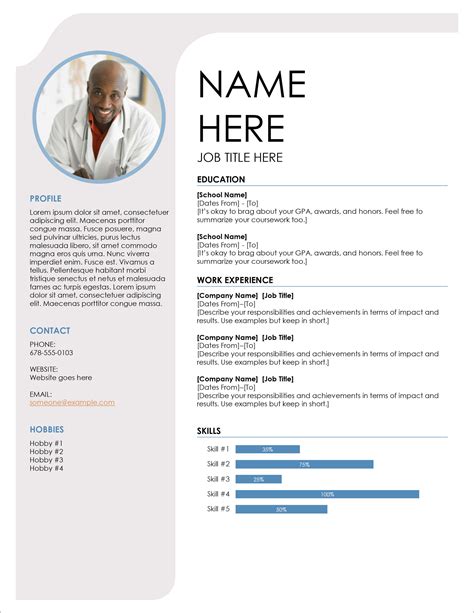 This is an accessible template. 45 Free Modern Resume / Cv Templates - Minimalist, Simple for Microsoft Word Resume Template ...