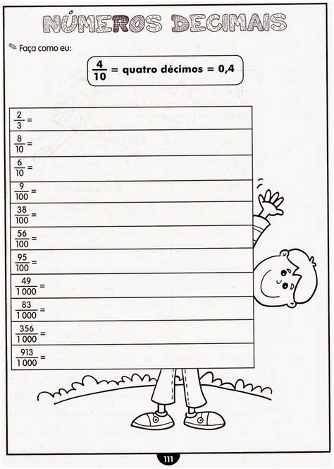 Comparação De Números Decimais Exercícios