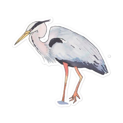 Great Blue Heron Bird Decal Watercolor Bird Art Bird Etsy