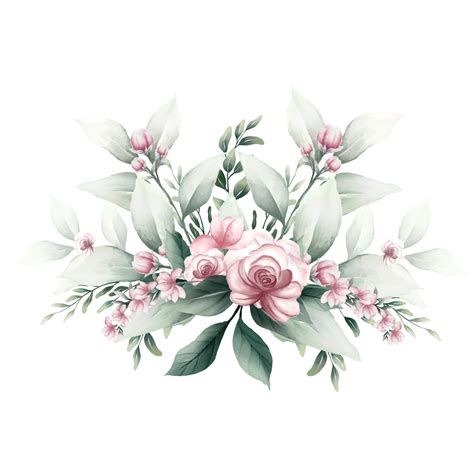 Free Bouquet Of Pink Watercolor Flowers 13855184 Png With Transparent