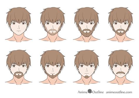 How To Draw Anime Facial Hair Beards And Mustaches In 2020 With Images