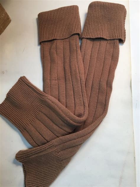 Leg Warmers Vintage 80s Tan Solid Knit Leg Warmers Boot
