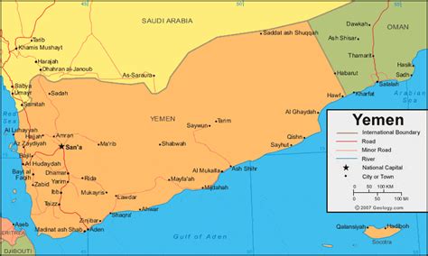 Map Of Yemen And Surrounding Countries