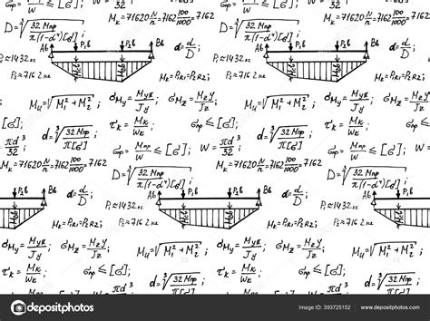 Physics Seamless Pattern Equations Figures Schemes Formulas Other