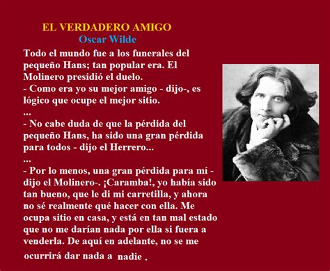 Poesía teatro novela literatura y más literatura El Verdadero Amigo de Oscar Wilde