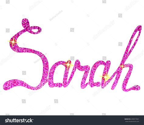 Sarah Name Lettering Tinsels Stock Vector Royalty Free 490077601